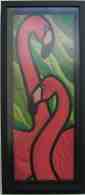 Flamingo 2  Framed - 22 x 47 cm.
